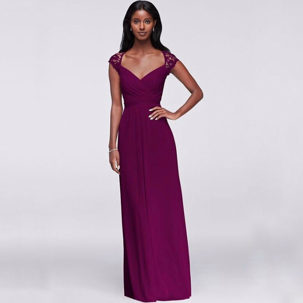 David’s Bridal Long Mesh Dress